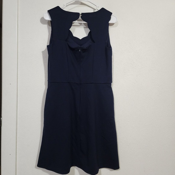 Maurice's Dress Women's Small Mini Scallop Neckline Navy Blue Preppy - Picture 3 of 6